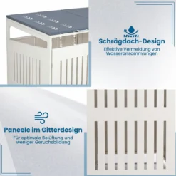 Mülltonnenbox Mülltonnenverkleidung für 2 Behälter Mülltonnenschrank aus Metall