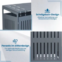 Mülltonnenbox Mülltonnenverkleidung für 2 Behälter Mülltonnenschrank aus Metall