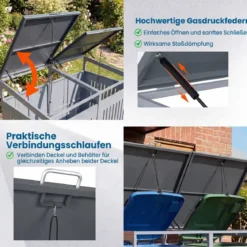 Mülltonnenbox Mülltonnenverkleidung für 2 Behälter Mülltonnenschrank aus Metall