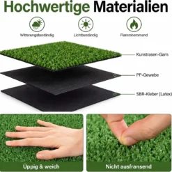 7 mm Kunstrasen Outdoor Grün mit Drainagesystem in Natürlicher Optik 100 x 500 cm