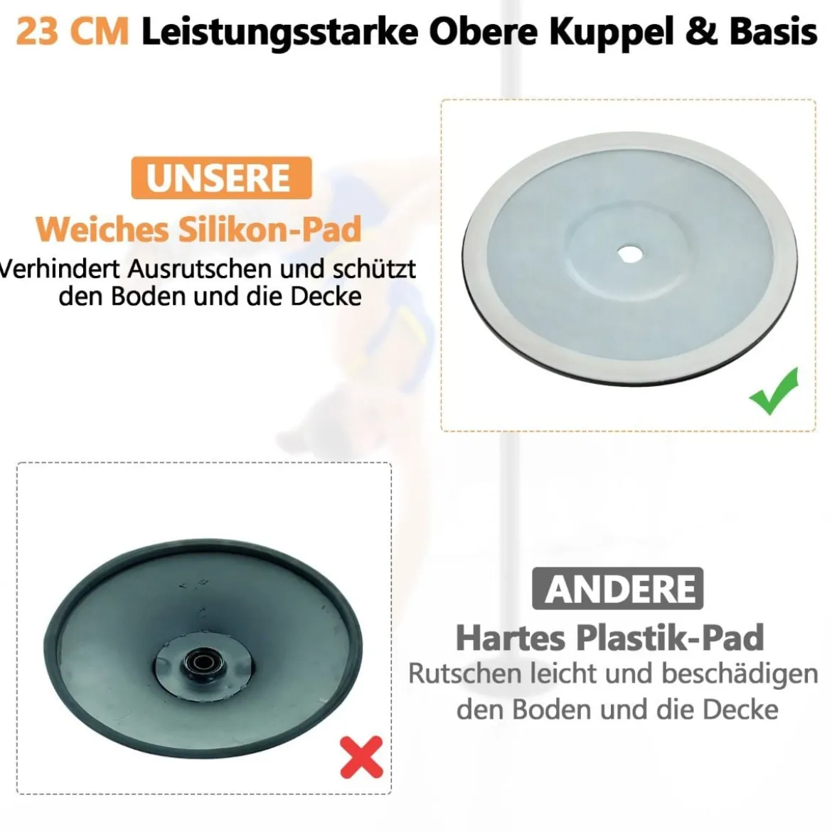 45 mm Profi Tanzstange mit Einstellbarer Höhe und Abnehmbarem Design Schwarz