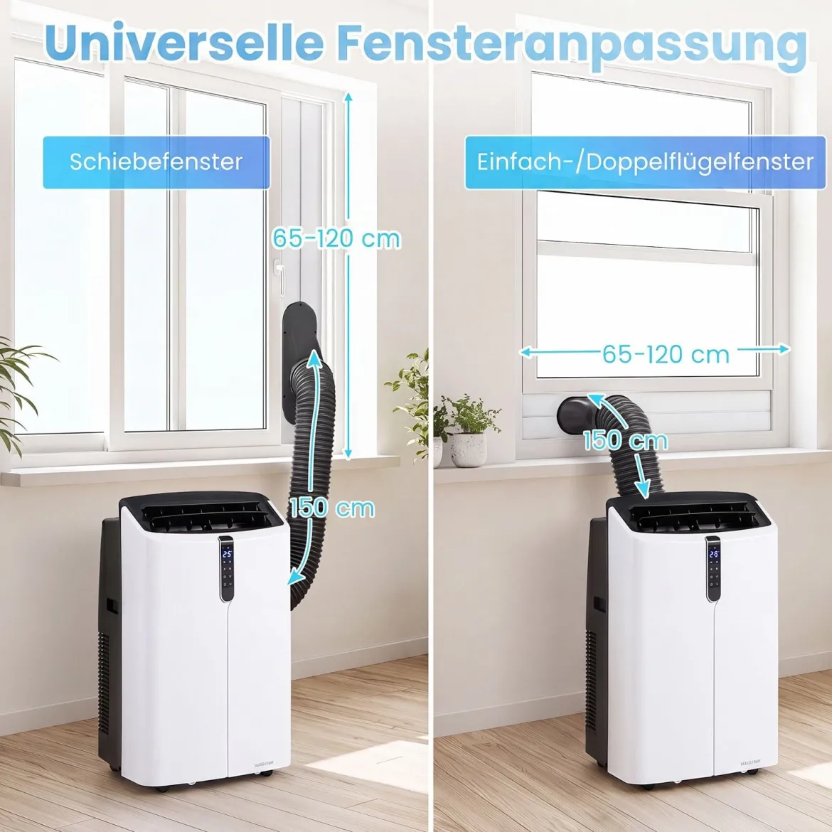 Mobile Klimaanlage 12000 BTU Klimagerät mit Kühlung Heizung Entfeuchtung Ventilator & Schlafmodus