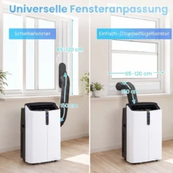 Mobile Klimaanlage 14000 BTU Klimagerät mit Kühlung Heizung Entfeuchtung Ventilator & Schlafmodus