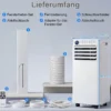 Mobile Klimaanlage 4-in-1 Tragbarer Luftkühler mit Luftentfeuchter Ventilator Schlafmodus 9000BTU