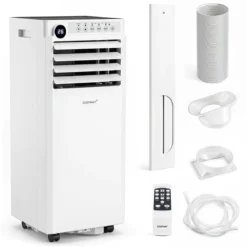 Mobile Klimaanlage 4-in-1 Tragbarer Luftkühler mit Luftentfeuchter Ventilator Schlafmodus 7000BTU