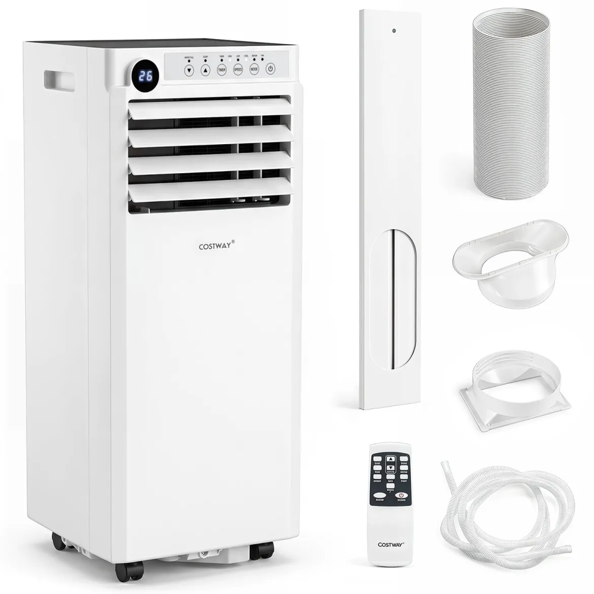 Mobile Klimaanlage 4-in-1 Tragbarer Luftkühler mit Luftentfeuchter Ventilator Schlafmodus 7000BTU
