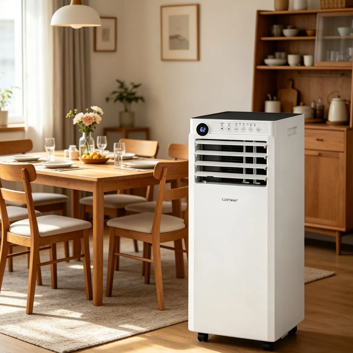 Mobile Klimaanlage 4-in-1 Tragbarer Luftkühler mit Luftentfeuchter Ventilator Schlafmodus 7000BTU