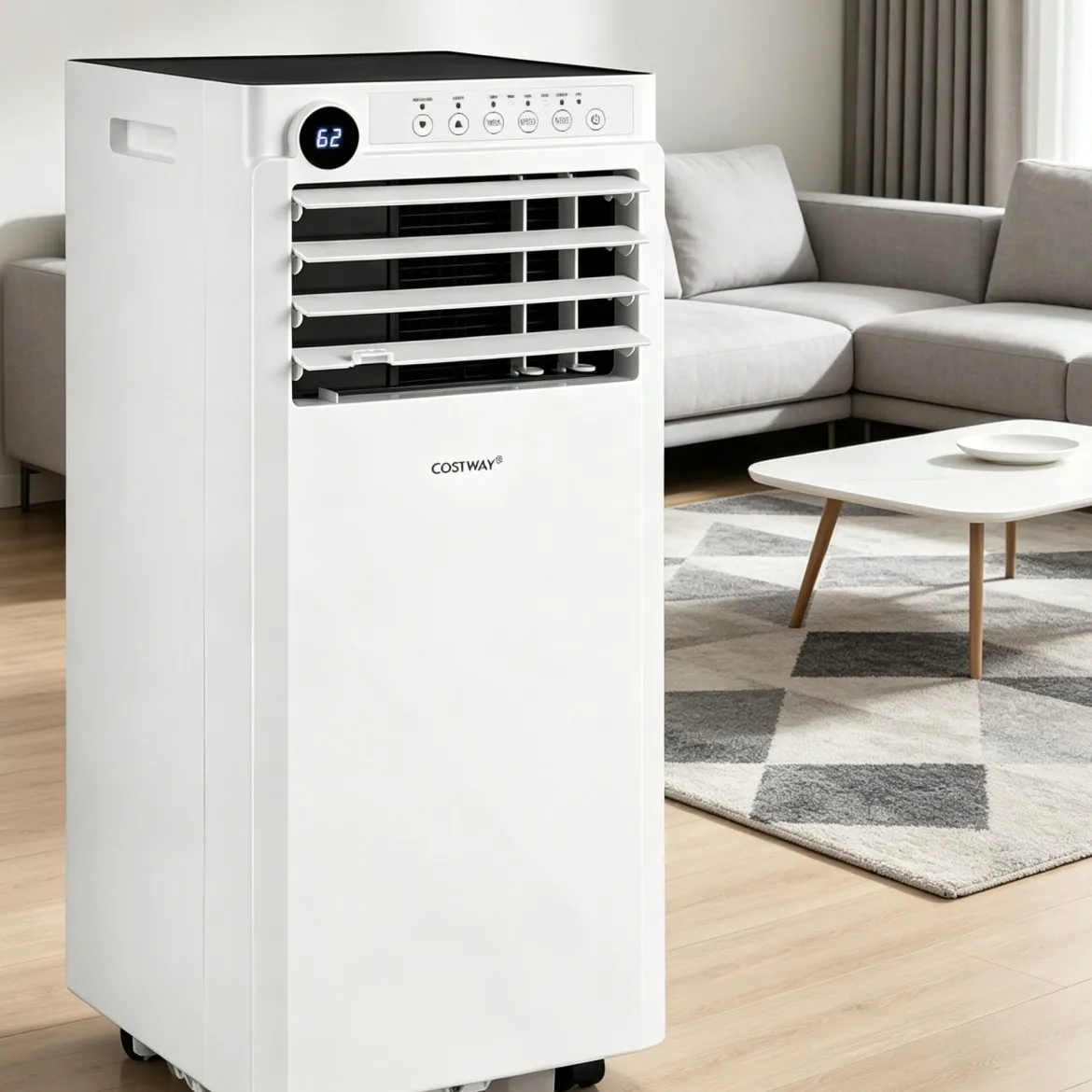 Mobile Klimaanlage 4-in-1 Tragbarer Luftkühler mit Luftentfeuchter Ventilator Schlafmodus 7000BTU