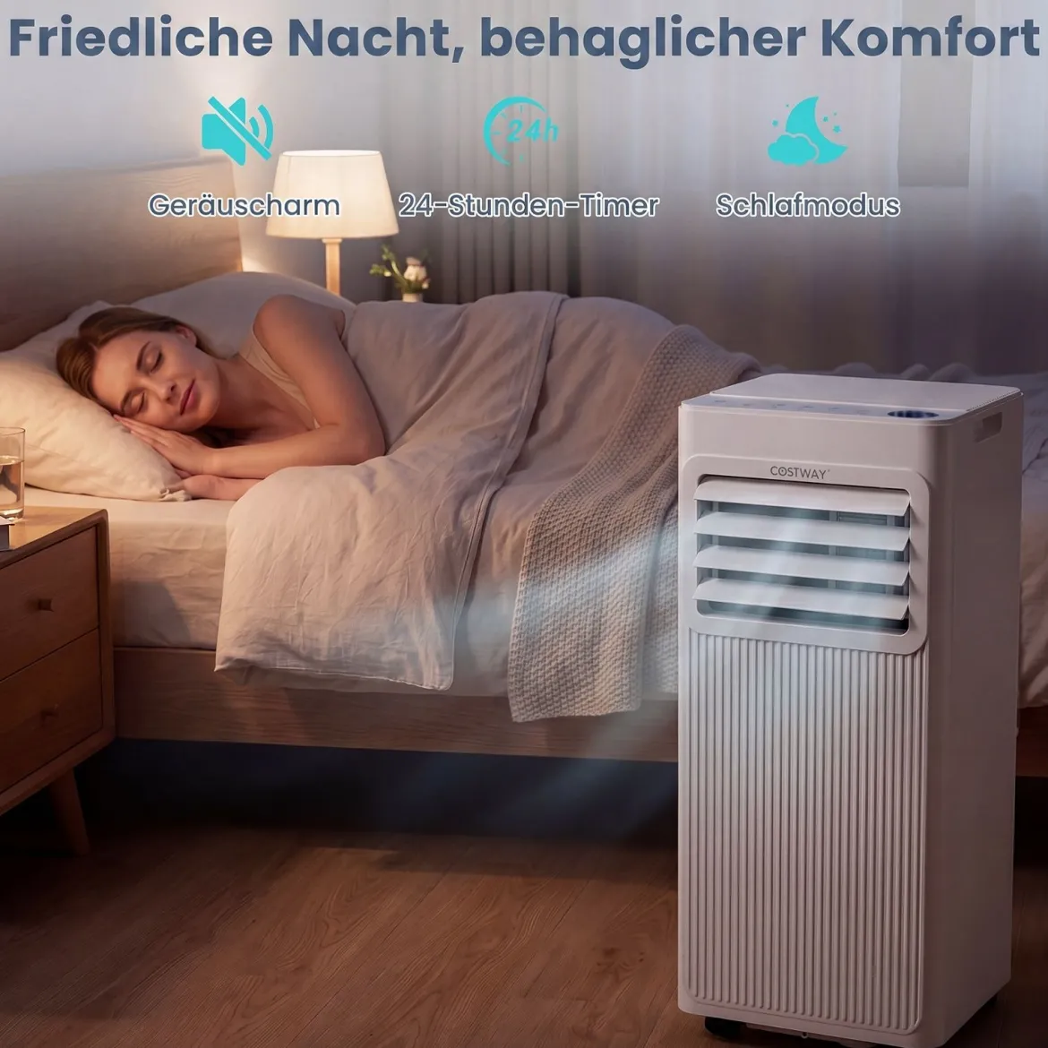 Mobile Klimaanlage mit Abluftschlauch 7000 BTU 3 in 1 Klimagerät für Raumgröße bis 32,5㎡