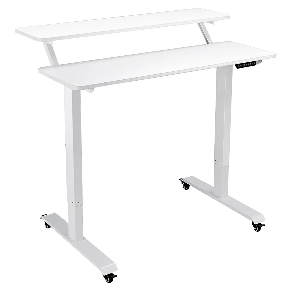 Mobiler höhenverstellbarer Schreibtisch ergonomischer Steh-Schreibtisch 120 x 68 x 88,5-137,5 cm Weiß