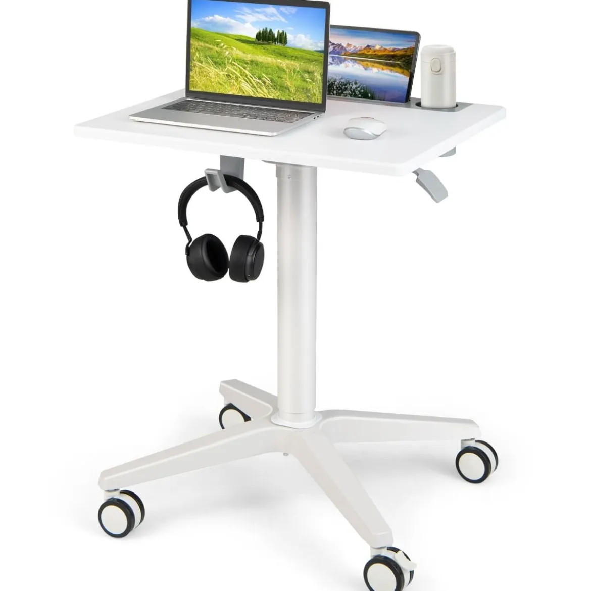 Mobiler Laptoptisch 77-117 cm Höhenverstellbarer Stehschreibtisch mit Tablet-Halter
