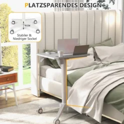 Mobiler Laptoptisch 77-117 cm Höhenverstellbarer Stehschreibtisch mit Tablet-Halter