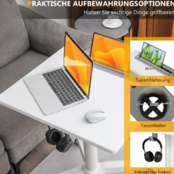 Mobiler Laptoptisch 77-117 cm Höhenverstellbarer Stehschreibtisch mit Tablet-Halter