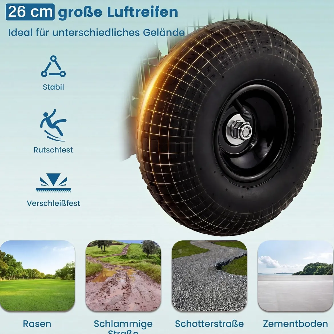 Mobiler Sitz für die Gartenarbeit Gartenwagen Lenkbarer Werkzeugwagen mit Aufbewahrungskorb Blau
