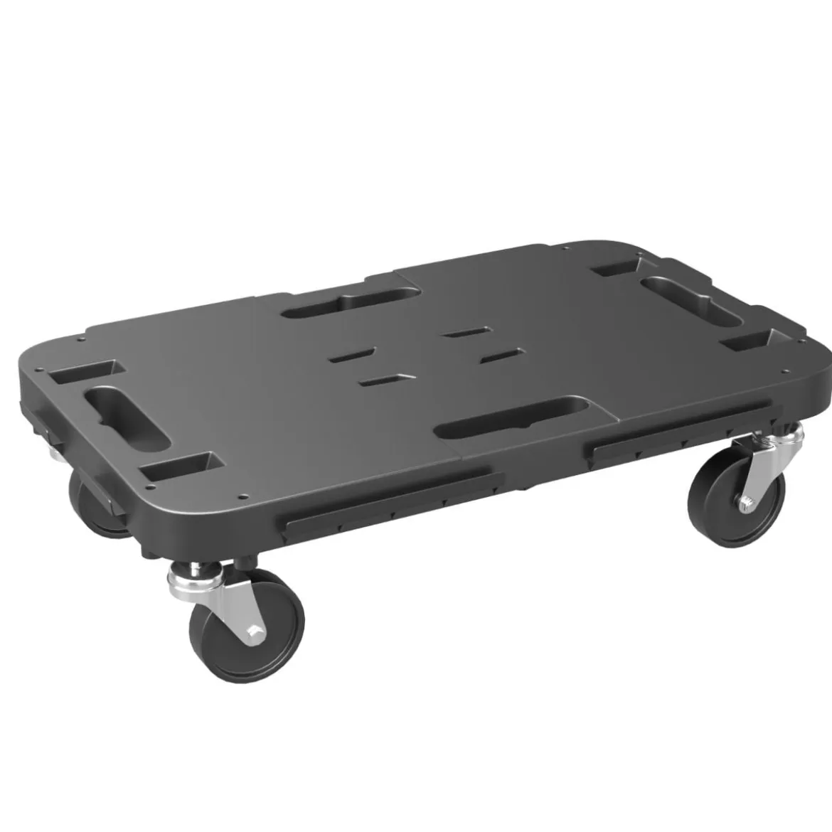 Mobiler Transportwagen mit ineinandergreifendem Kanten-Design und 4 reibungslosen Rollen Schwarz