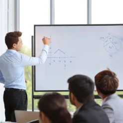 mobiles magnetisches großes reversibles Whiteboard um 360° drehbar 90 x 120 cm Schwarz + Weiß