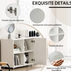 Moderner Aktenschrank für Home Office Wohnzimmer 110 x 40 x 69 cm Weiß