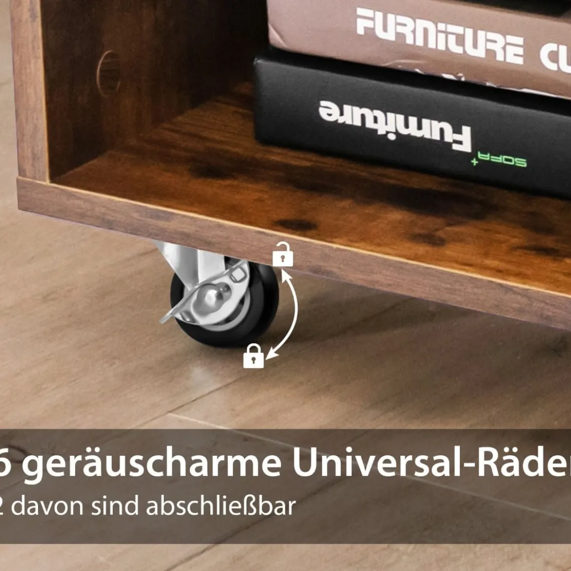 Moderner Aktenschrank für Home Office Wohnzimmer 110 x 40 x 69 cm Braun
