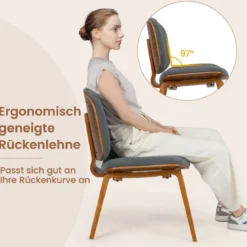Moderner Akzentstuhl mit Rückenlehne & Gepolstertem Sitz Platzsparender Loungesessel Dunkelgrau