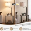 Moderner Beistelltisch mit Tischlampe & 360° Drehbarer Nachttischlampe 49 x 34 x 144 cm