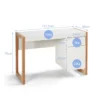 Moderner Computer-Schreibtisch Schreibtisch mit Aufbewahrungsschrank 112,5 x 50 x 75 cm Weiß