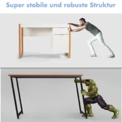 Moderner Computer-Schreibtisch Schreibtisch mit Aufbewahrungsschrank 112,5 x 50 x 75 cm Weiß