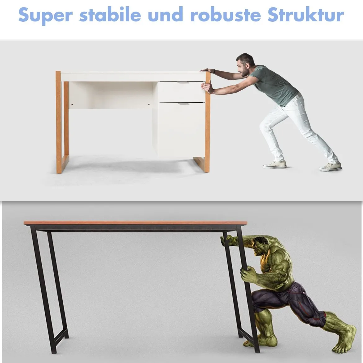 Moderner Computer-Schreibtisch Schreibtisch mit Aufbewahrungsschrank 112,5 x 50 x 75 cm Weiß