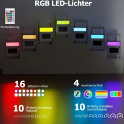 Moderner Nachttisch mit LED-Lichtern & Oberem Tablett Beistelltisch Sofatisch Nachtschrank Weiß