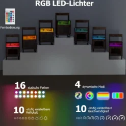 Moderner Nachttisch mit LED-Lichtern & Oberem Tablett Beistelltisch Sofatisch Nachtschrank Rustikal Braun