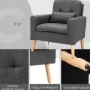 Moderner Relaxsessel mit Armlehnen & Rückenkissen Gepolstertes Einzelsofa Grau 73 x 77 x 85 cm