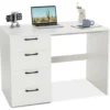 Moderner Schreibtisch mit 4 Schubladen Home Office Computertisch 110 x 60 x 76 cm Weiß