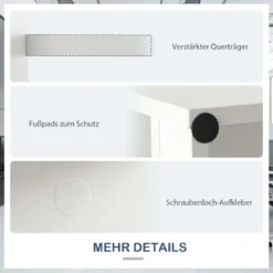 Moderner Schreibtisch mit 4 Schubladen Home Office Computertisch 110 x 60 x 76 cm Weiß