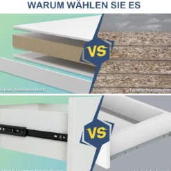 Moderner Schreibtisch mit 4 Schubladen Home Office Computertisch 110 x 60 x 76 cm Weiß