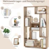 Modernes Bücherregal mit Offenen Ablagen & Kippschutz Geometrisches Mehrzweckregal Natur