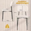 Modernes Esszimmerstuhl-Set 4er Set Küchenstühle aus Leinenstoff mit Metallbeinen Sitz Beige