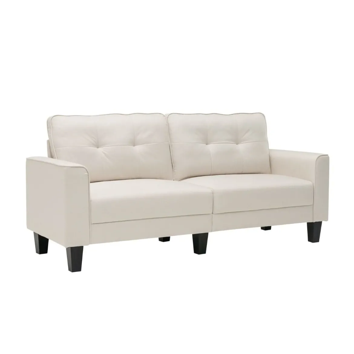 Modernes Sofa für 2-3 Personen mit 2 Abnehmbaren Rückenkissen 202 x 75 x 94 cm Beige