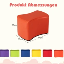 Modulare Hocker für Kinder 6 Schmetterlingshocker mit abnehmbarem Bezug aus Kunstleder Bunt
