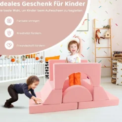 Modulares Kindersofa Spielsofa Modulsofa mit abnehmbarem Bezug 105,5 x 101 x 48 cm Rosa