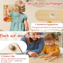 Montessori Holzspielzeug für Kleinkinder Pädagogische Lernuhr Täglicher Kinderkalender
