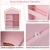 Montessori Kinderregal 116cm Bücherregal Kinder Holz & Spielzeugaufbewahrung Rosa