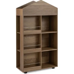 Montessori Kinderregal 116cm Bücherregal Kinder Holz & Spielzeugaufbewahrung Natur