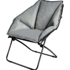 Moon Chair Gepolsterte Klappstuhl Campingstuhl Mondstuhl faltbar Klappsessel 85 x 78 x 87 cm Grau