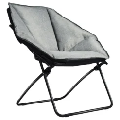 Moon Chair Gepolsterte Klappstuhl Campingstuhl Mondstuhl faltbar Klappsessel 85 x 78 x 87 cm Grau