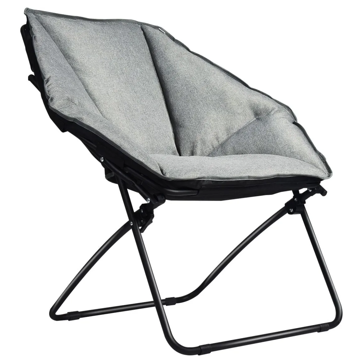 Moon Chair Gepolsterte Klappstuhl Campingstuhl Mondstuhl faltbar Klappsessel 85 x 78 x 87 cm Grau