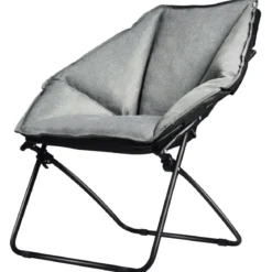 Moon Chair Gepolsterte Klappstuhl Campingstuhl Mondstuhl faltbar Klappsessel 85 x 78 x 87 cm Grau