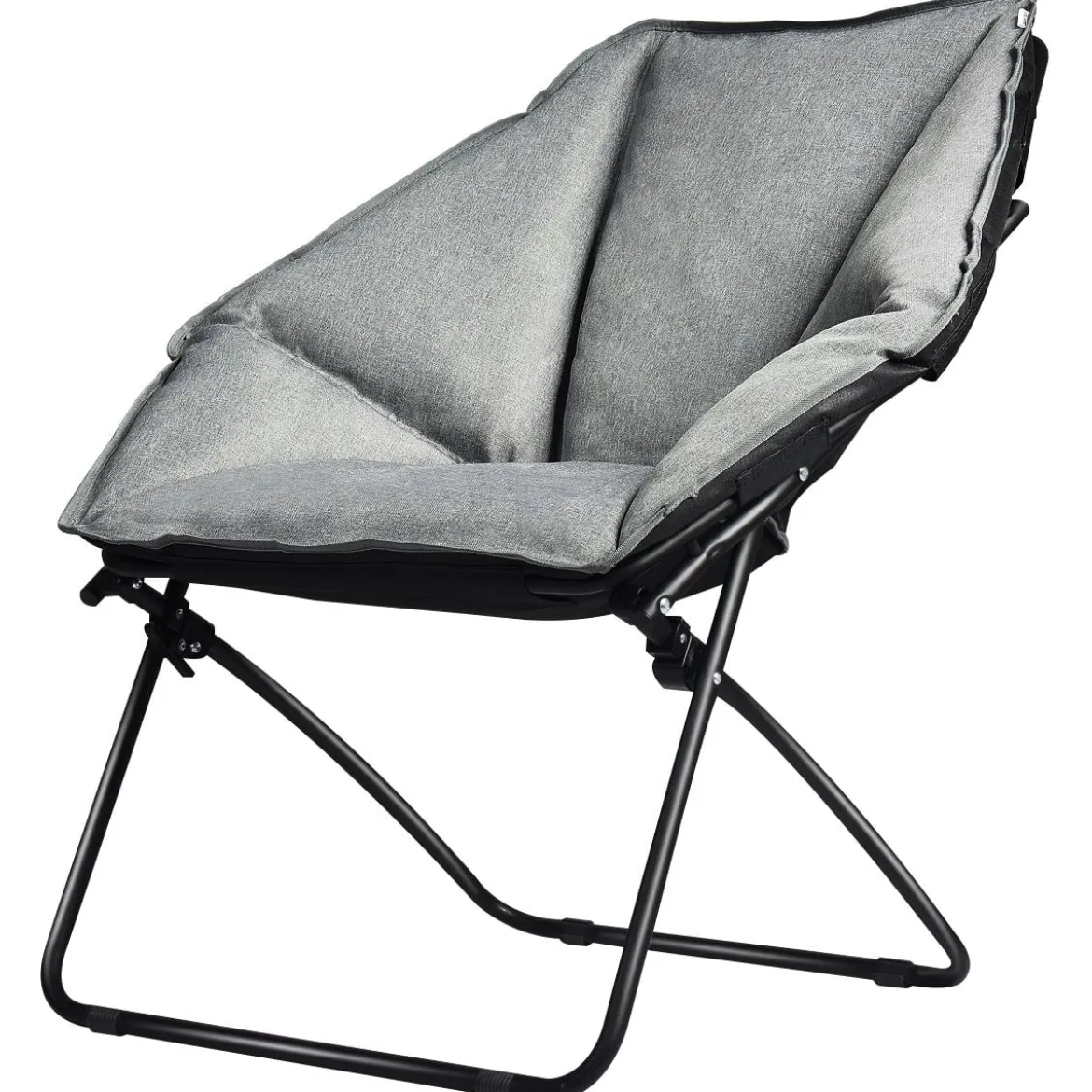 Moon Chair Gepolsterte Klappstuhl Campingstuhl Mondstuhl faltbar Klappsessel 85 x 78 x 87 cm Grau