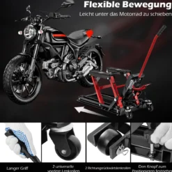Motorrad Hebebühne bis zu 680kg 3-stufig Höhenverstellbarer Hydraulischer Motorradheber