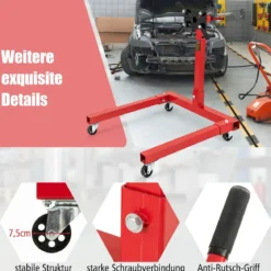 Motorständer 680 kg Motorheber 360° drehbar mit 4 verstellbaren Armen Motorhalter für Garagen