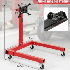 Motorständer 680 kg Motorheber 360° drehbar mit 4 verstellbaren Armen Motorhalter für Garagen
