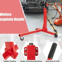 Motorständer 340 kg Motorheber 360° drehbar mit 4 verstellbaren Armen Motorhalter für Garagen